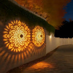 lampe solaire murale adhésive moderne mandala motifs floraux noir vert jaune orange ip65 cem