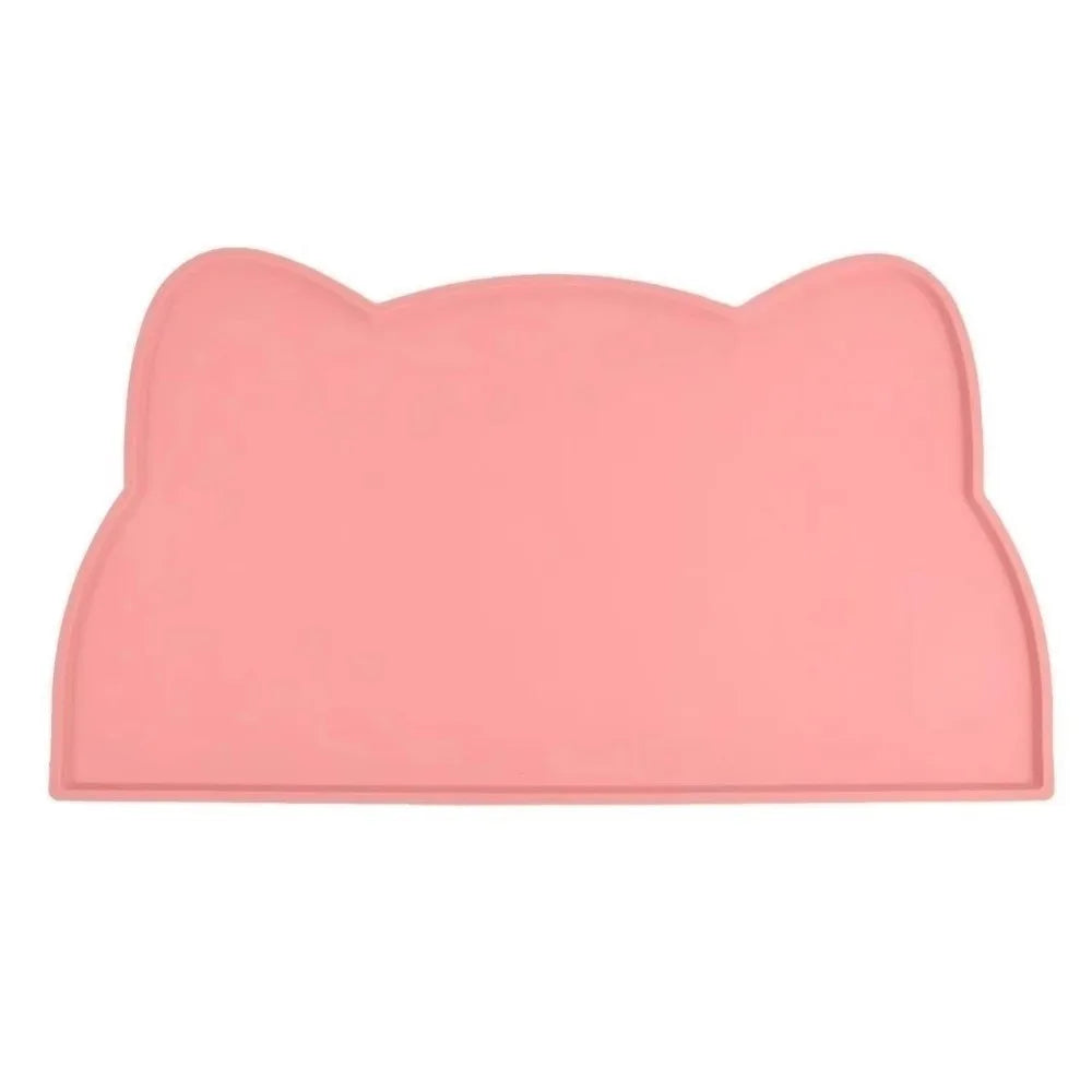 tapis repas animaux compagnie gris bleu orange rose moderne imperméable caoutchouc bols easy clean