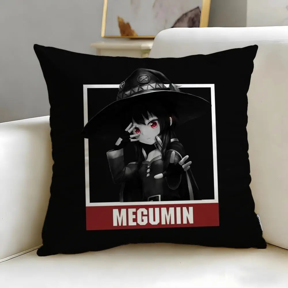 coussin anime sorcière rouge jaune noir illustration géométrique zip 45x45cm facile laver