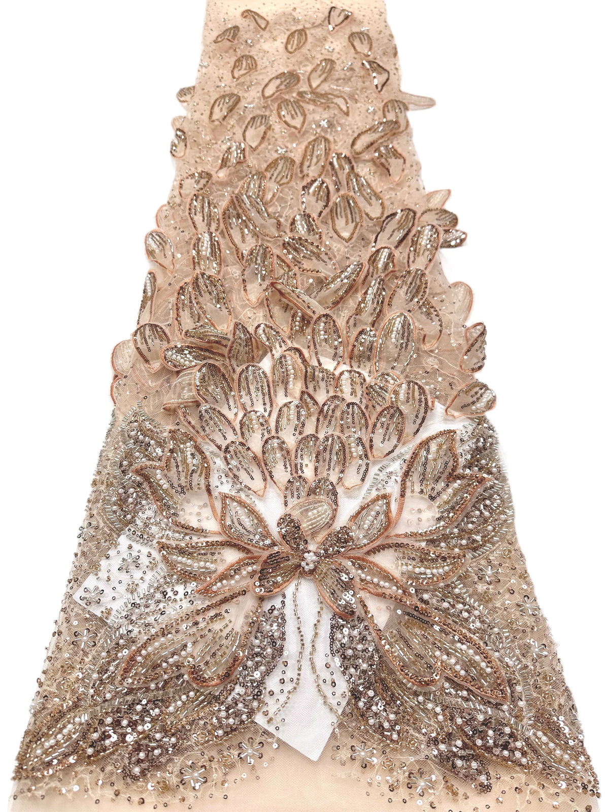 ruban décoratif luxueux fleurs relief strass couleur bleu clair rose beige violet gris élégant