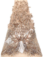 ruban décoratif luxueux fleurs relief strass couleur bleu clair rose beige violet gris élégant