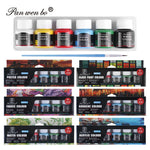 peintures acryliques 12 couleurs bleu vert rouge jaune noir violet modernes toile verre papier