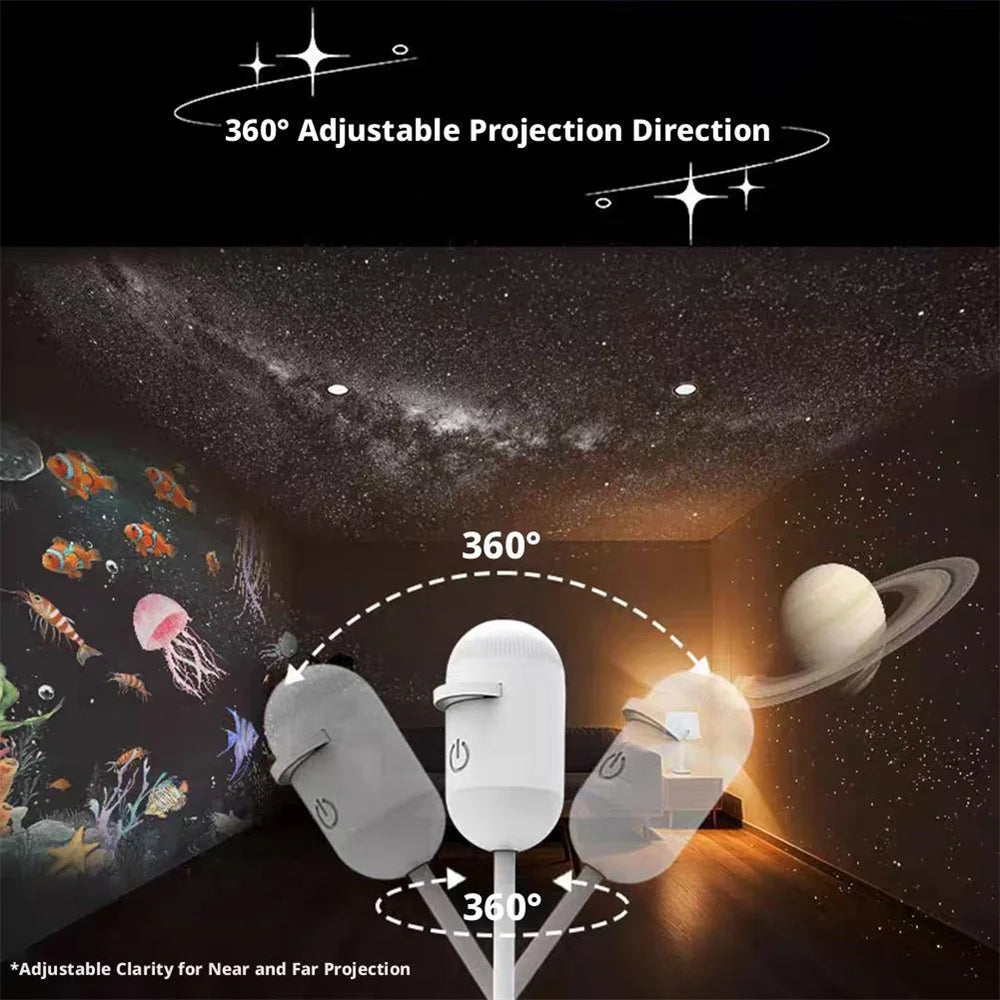 projecteur mural galaxie nébuleuse ailes ange veilleuse lampe ambiance chambre enfant décoration fête led