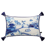 taie d'oreiller imprimée léopard tropical velours carré moderne deux côtés opaques tassel rouge océanique