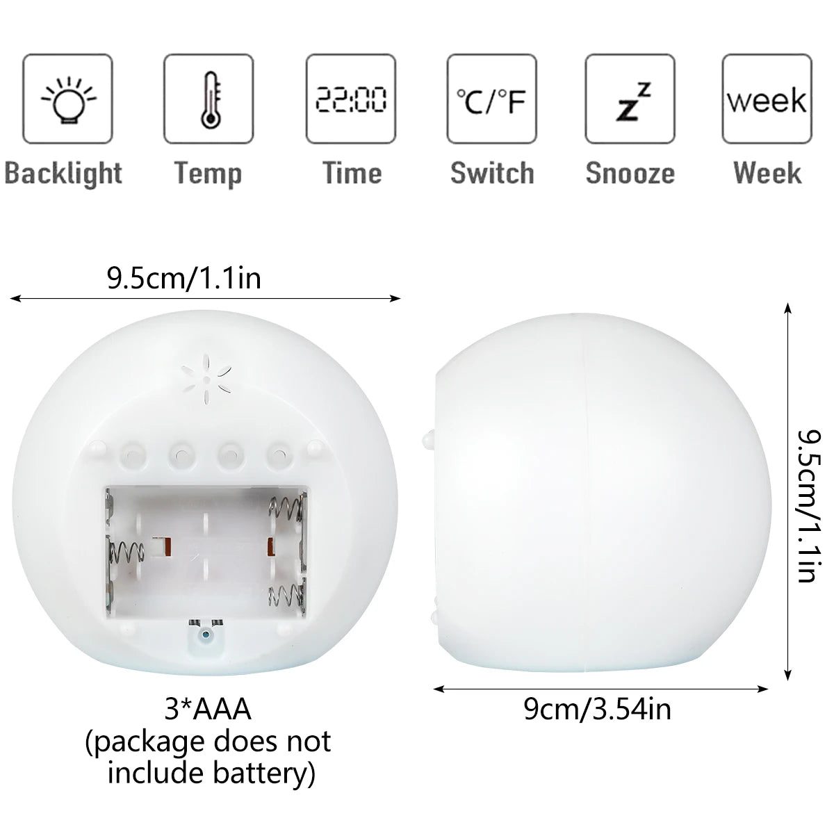 réveil numérique led enfant couleur horloge température moderne arrondi snooze đèn báo thức số