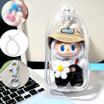 sac main transparent moderne chaîne métallique personnage peluche pompons colorés tendance adulte fille garçon