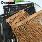franges simili cuir noir boho chic métalliques décoration textile maisonFRINGEDECORATIVE