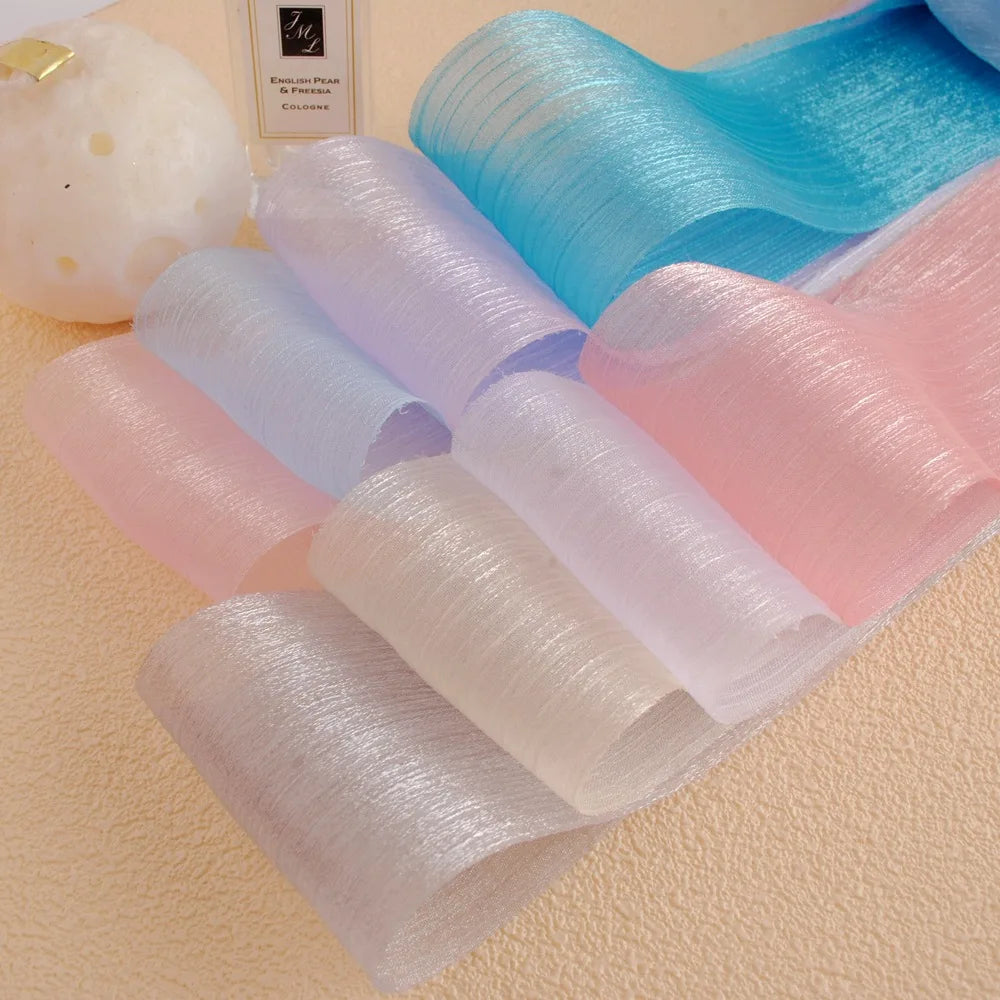 rubans décoratifs polyester bleu clair rose gris blanc modernes élégants double face largeur adhésif