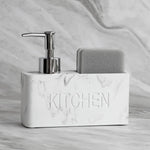 distributeur savon liquide gant cuisine marbré granité moderne noir blanc