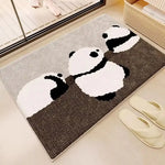 tapis panda relax kawaii géométrique antidérapant moderne absorbant salle bain chambre entrée