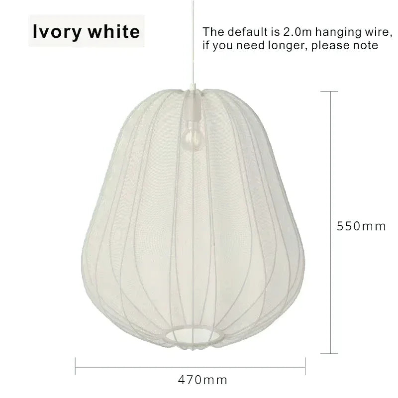 suspension lumineuse moderne blanc crème rayures verticales 300mm 495mm 550mm 470mm