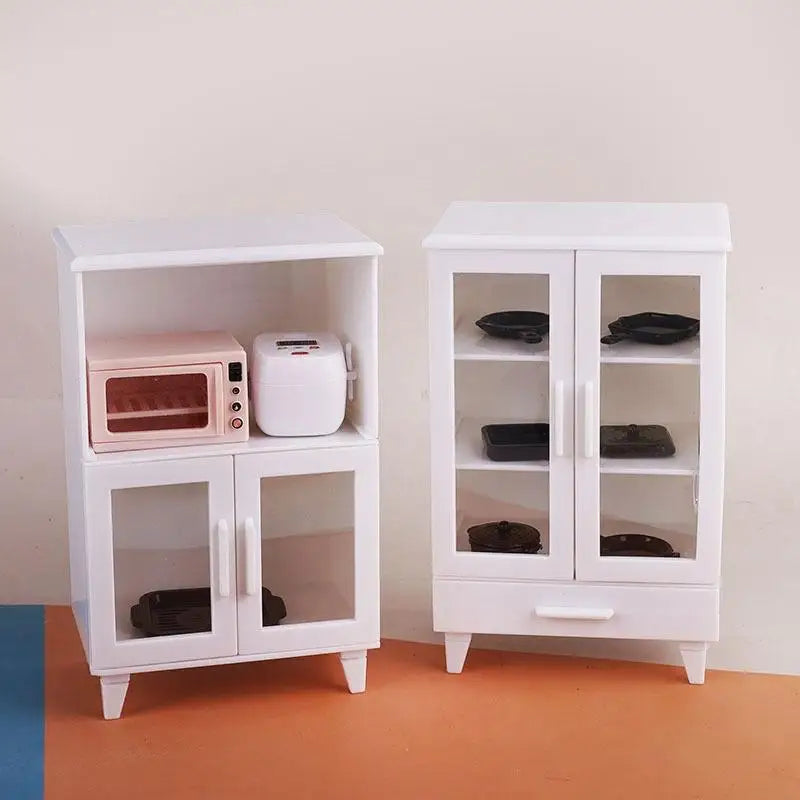 accessoires poupée ensemble meubles cuisine miniature blanc moderne résine