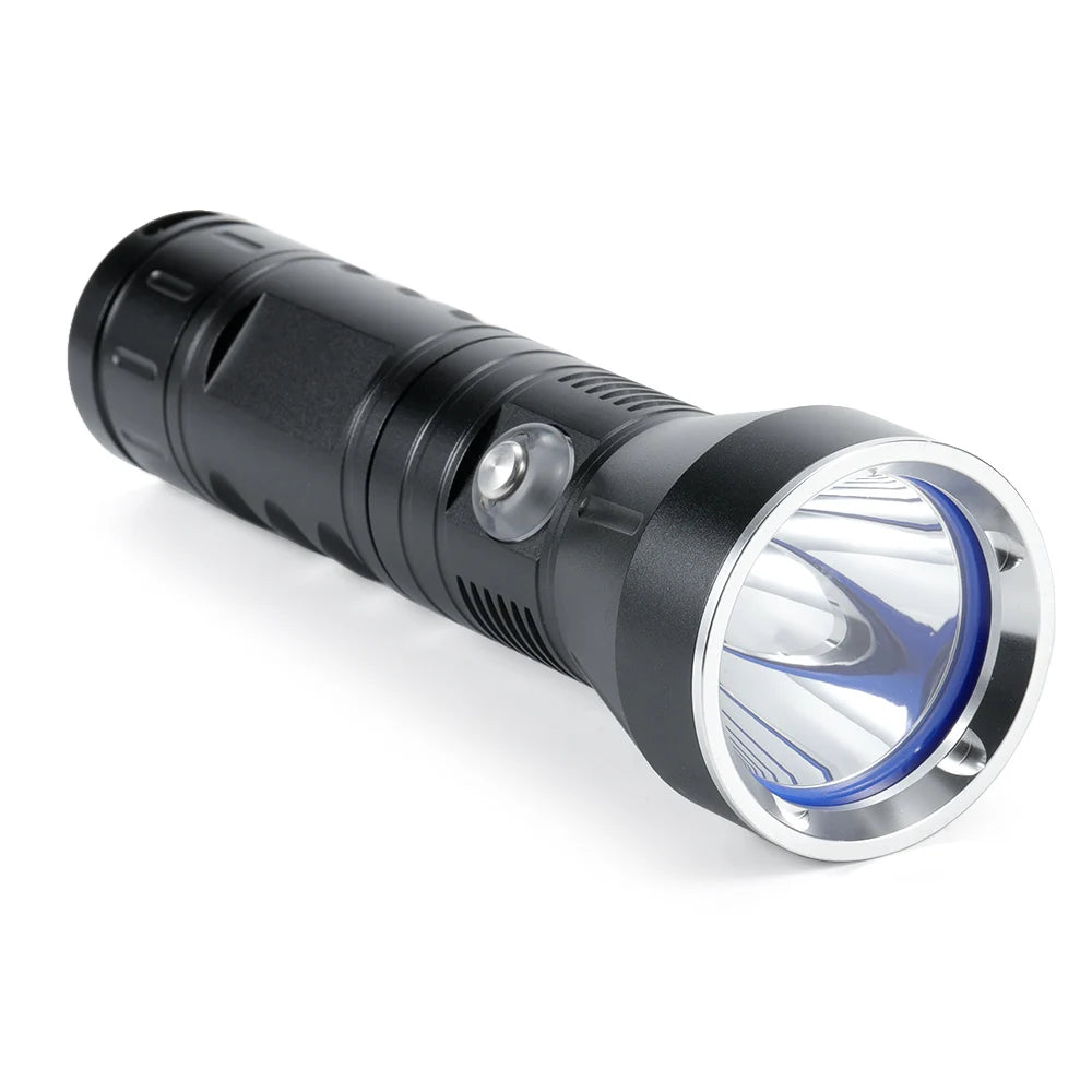 lampe poche plongée led 30w 3000lumens étanche 100m rechargeable tactique robuste