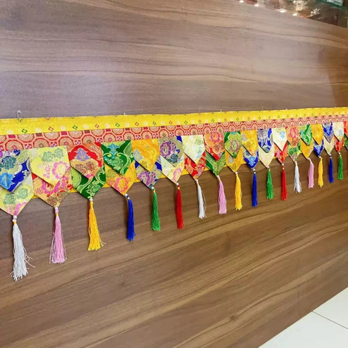 guirlande multicolore brocart motifs floraux traditionnel tassels anniversaire mariage noël