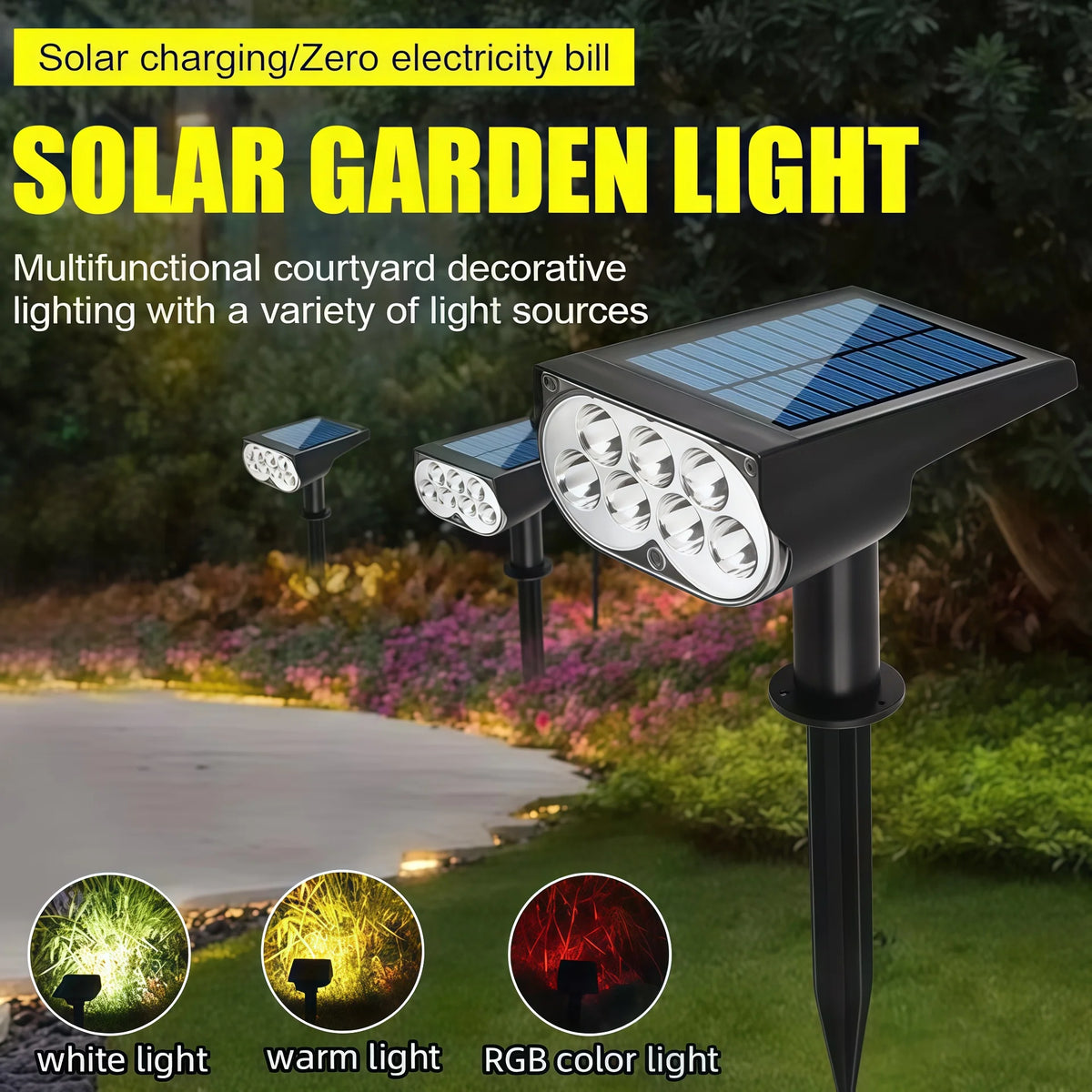 projecteur solaire jardin led noir étanche ip55 moderne extérieur bronze