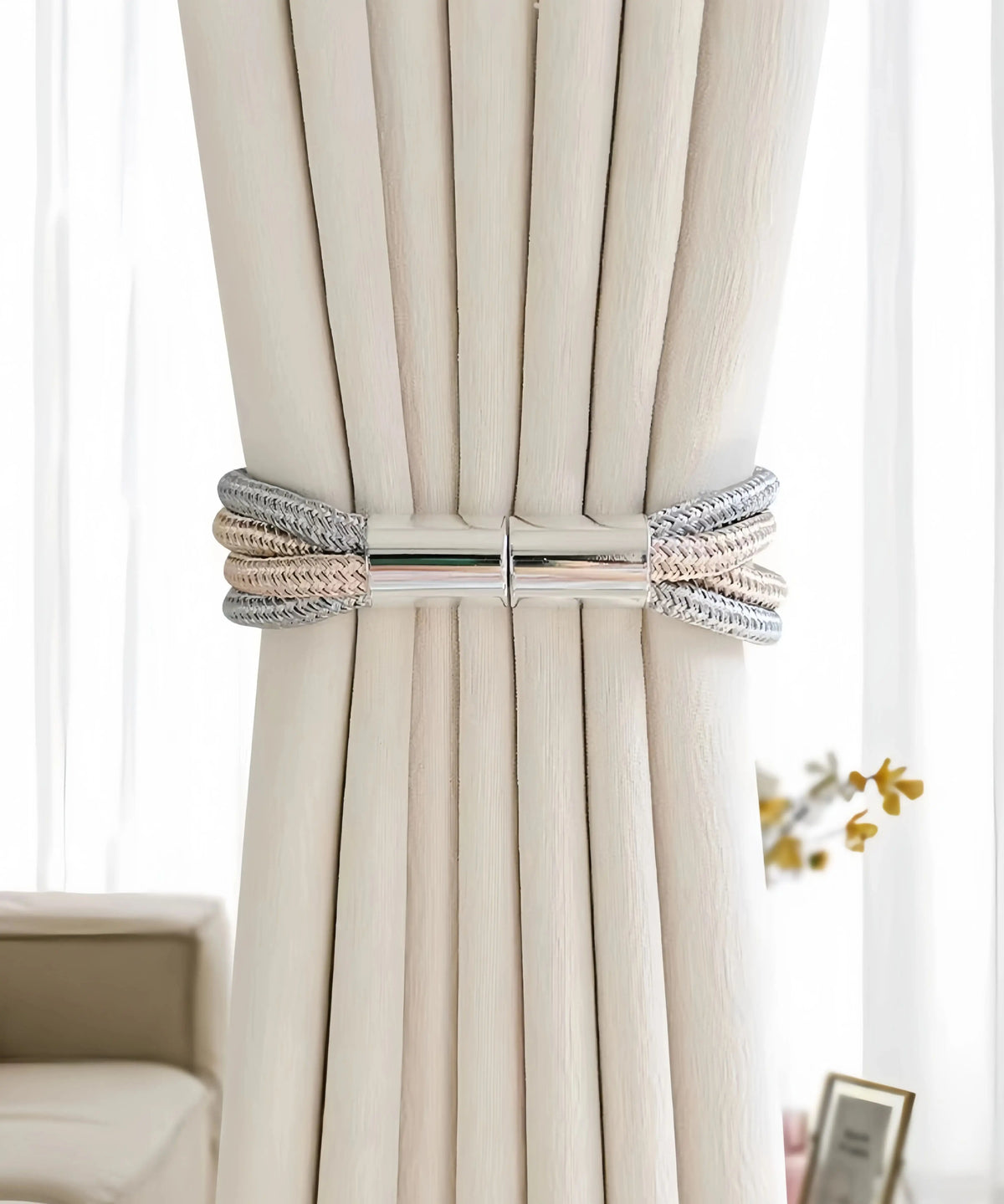 rideau aimanté moderne ruban fenêtre tissé noir rose clair bleu clair doré opaque nouveau