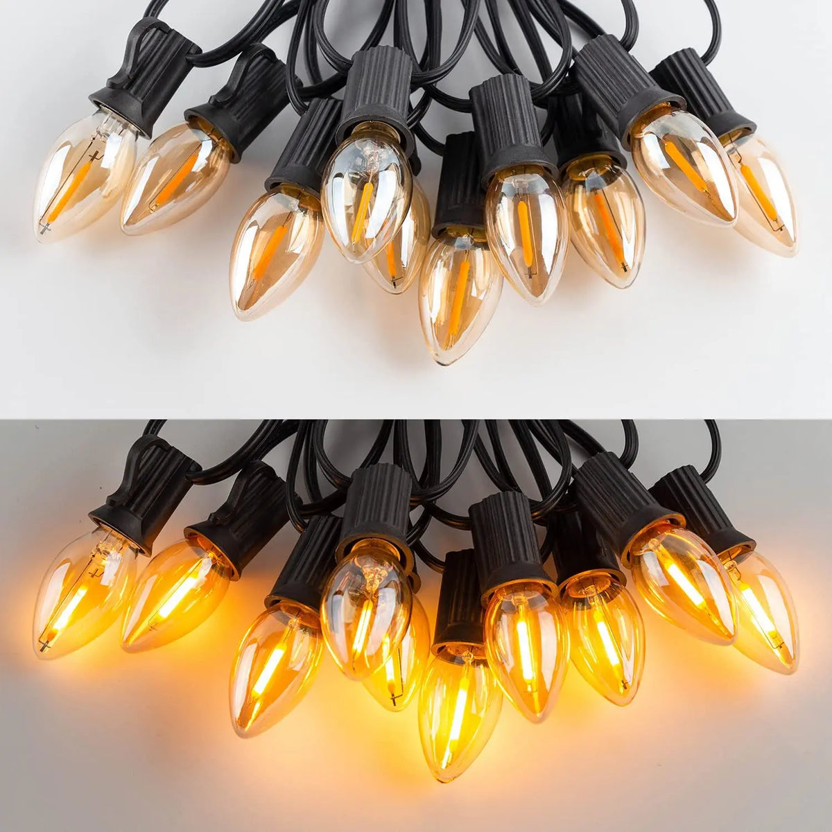 guirlande lumineuse extérieure imperméable 20m 48ampoules edison jaune arbre noel