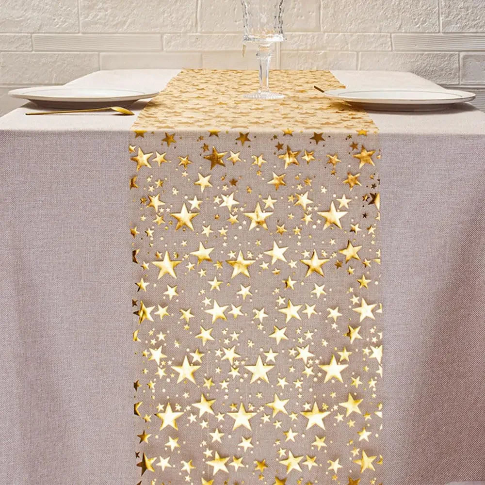 nappe décorative or étoiles transparente mariage festif moderne élégante occasion événement festive
