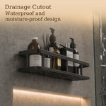 étagère rangement noir mat moderne double niveau adhésif sans perçage salle bain cuisine
