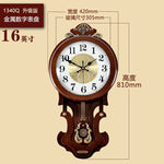 horloge murale bois doré motif floral vintage classique fixation decoration maison