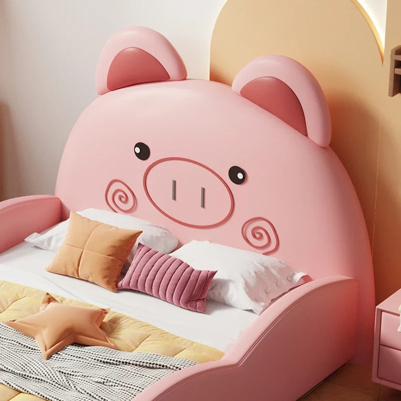 lit enfants rose cochon mignon spirales contemporain oreillers tapis jeu