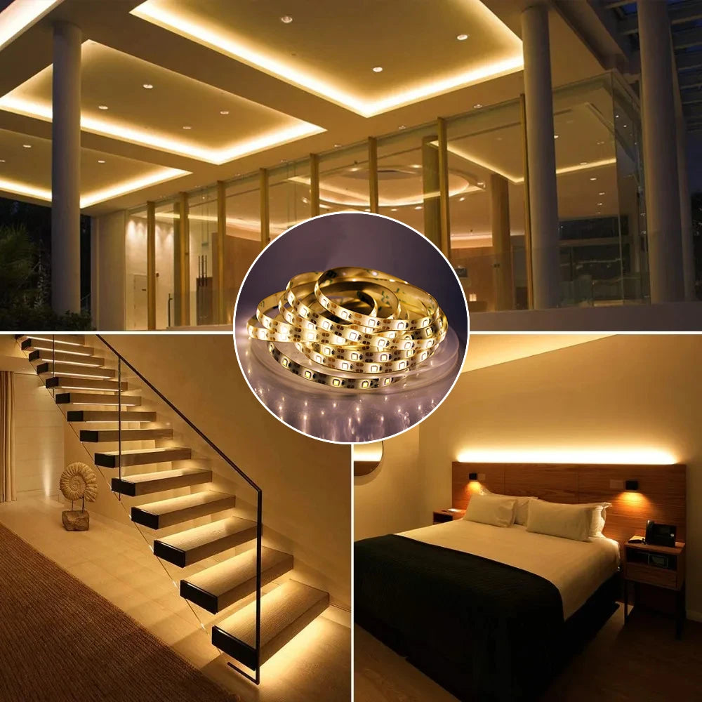 ruban led adhésif moderne blanc points lumineux batterie inclusion salon chambre cuisine