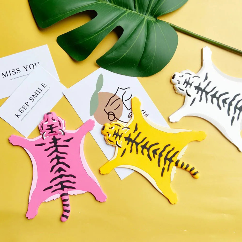 porte gobelet animaux imprimés créatif moderne adhésif rose jaune bleu marron tigre léopard