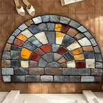 tapis d'entrée multicolore mosaïque antidérapant motif géométrique moderne classique
