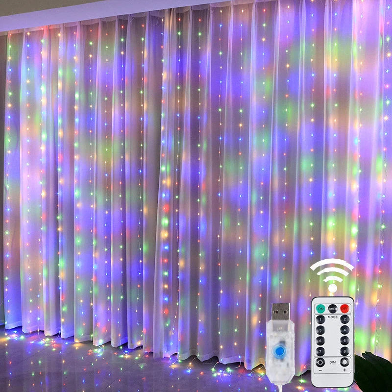 guirlande lumineuse étoiles multicolore led blanc moderne télécommande noël nouvelle année chambre