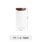 boîte hermétique verre couvercle bois rangement cuisine imperméable qualité alimentaire japonais transparent vertical moderne