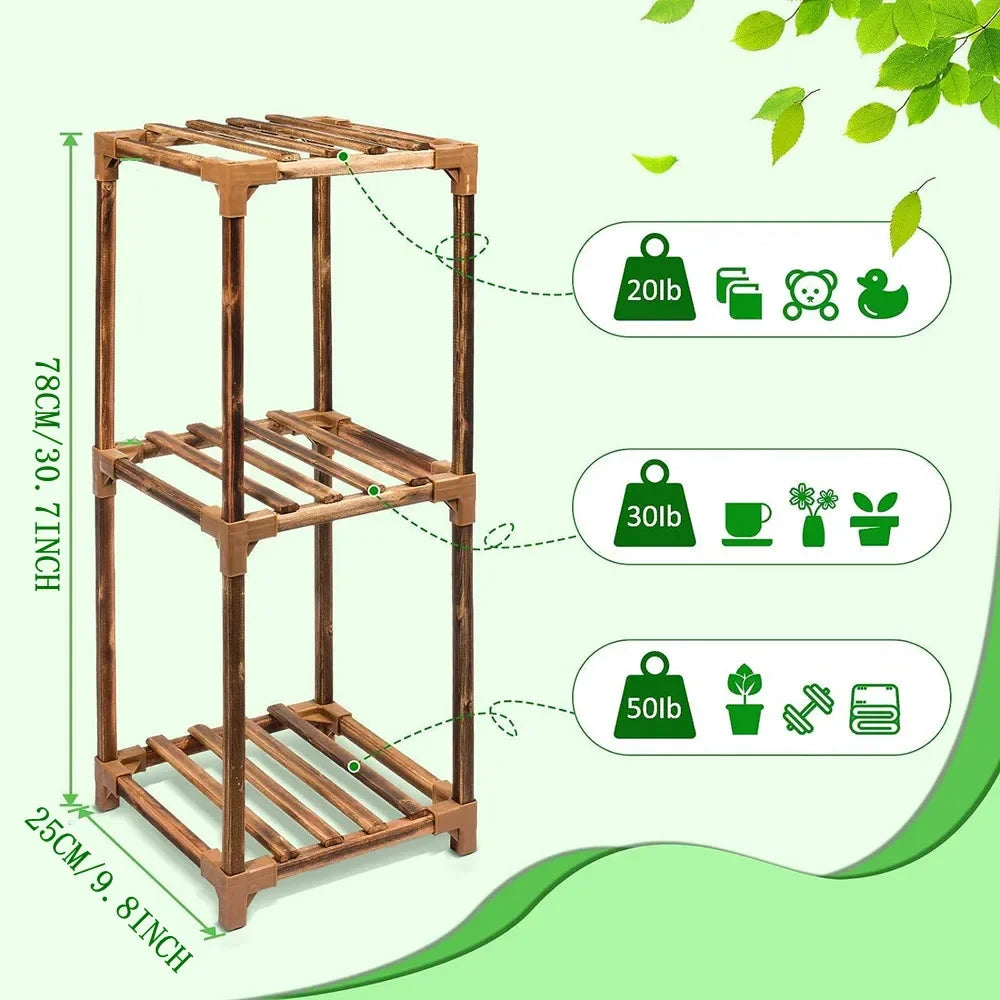 Support de plantes vide montrant les 3 niveaux