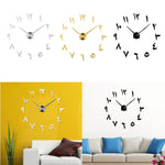 horloge murale décorative argentée moderne grande taille diy adhésive chambre salon