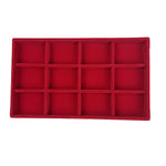 boîte bijoux velours rouge moderne plateau 21cm colliers boucles doreilles bracelet doré lunettes