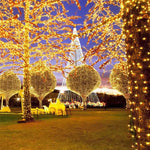 guirlande lumineuse led 100 led 10m festif noir jaune fil tressé translucide opaques 200h