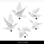 décorations murales oiseaux vol bleu doré blanc noir réalistes plumes modernes