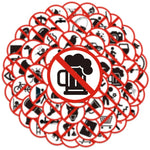 autocollants graphiques interdits panneau noir blanc icônes simples 63 pièces