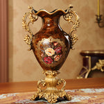 Vase en résine style européen rouge pour décoration d'entrée