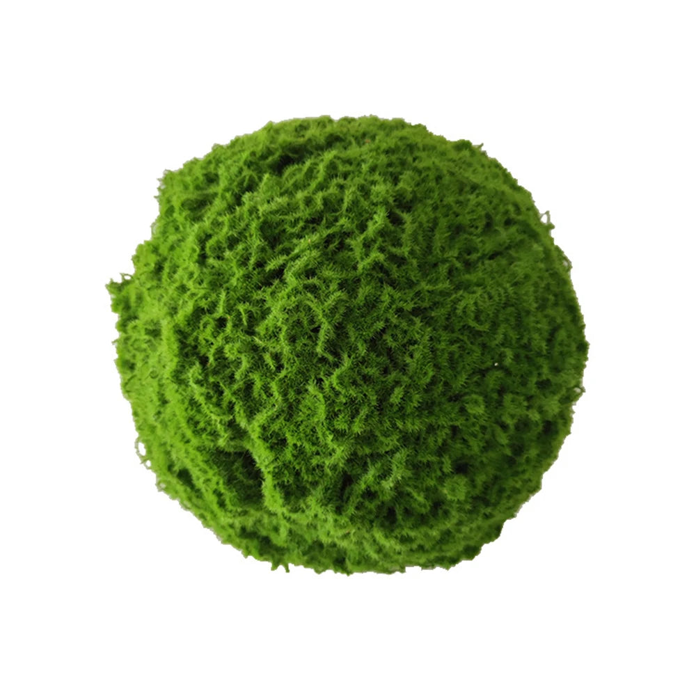 décoration extérieure boules mousse artificielle herbe naturelle accrochées vert texture
