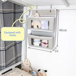 sac rangement mural pliable beige clair marron foncé texture tissée moderne pratique crochets compartiments