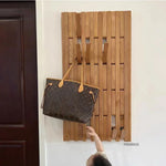 panneau mural bois naturel moderne ligne verticale simple deco murale porte manteau rangement