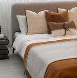 housse coussin polyester géométrique beige marron contemporain décoratif salon chambre voiture