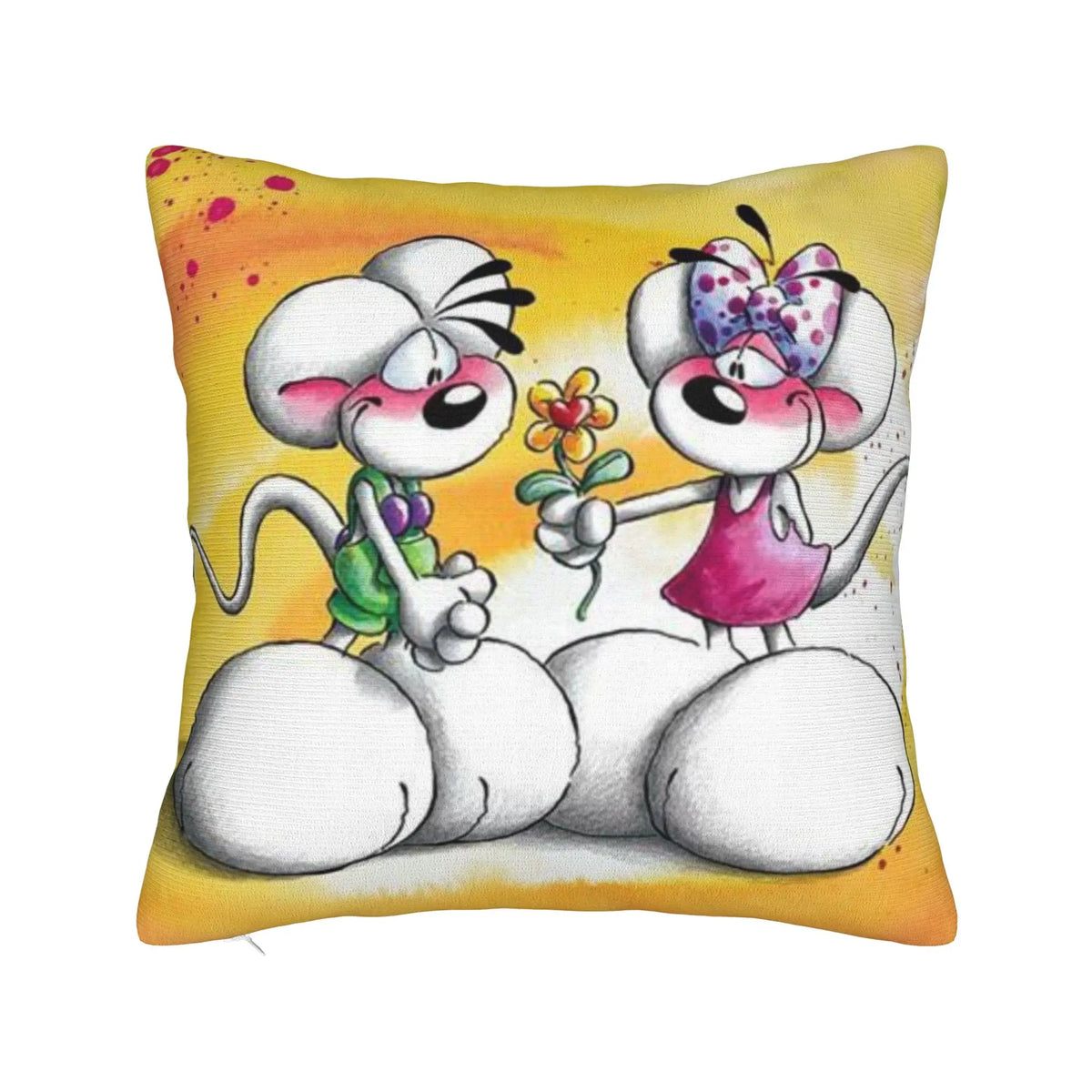 taies d'oreiller animaux rose ours chien zip invisible cartoon opacité coton polyester lit