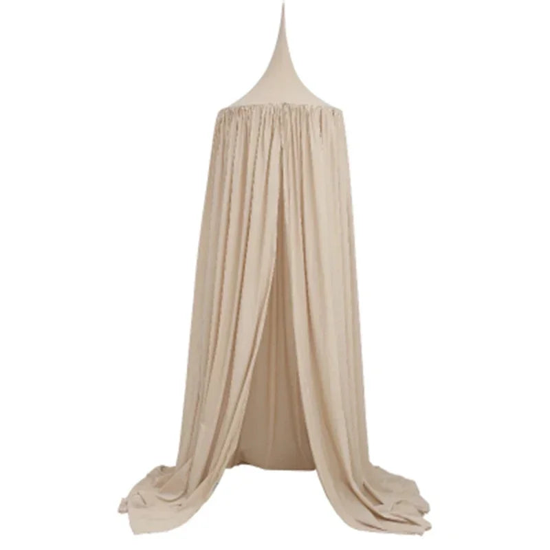 canopée lit bébé beige étoiles dorées motifs animaux 50cm 240cm