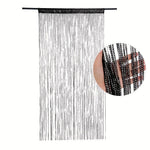 rideau franges semi transparent moderne blanc multicolore porte chambre coucher décoration
