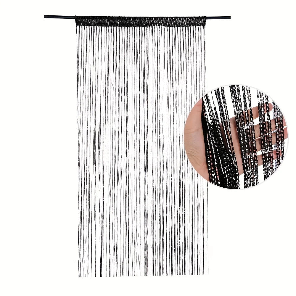 rideau franges semi transparent moderne blanc multicolore porte chambre coucher décoration