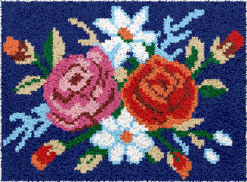 tapis broder multicolore fleurs animaux fil broderie kit loisirs créatifs décoration murale