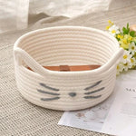 paniers rangement tissu réutilisables noir blanc rose visage chat créatif mignon rangement jouets articles
