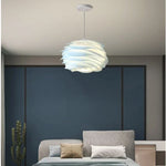 lampe suspendue moderne pvc blanc plissé opaque chambre coucher