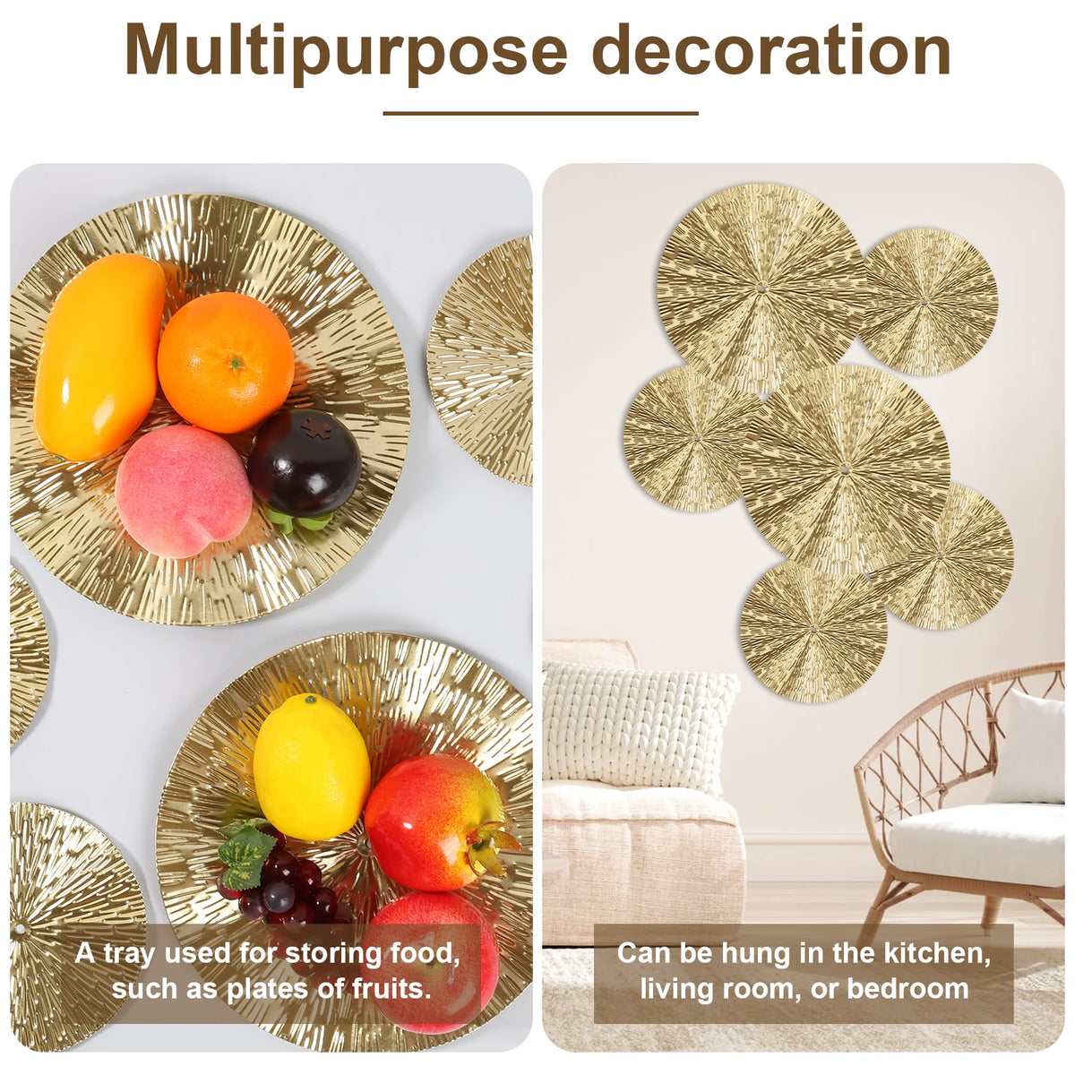 décoration murale moderne abstraite 3d métal doré rayures radiales adhésifs