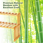 étagère plante bambou moderne simple niveaux naturel hauteur 30cm largeur 57cm